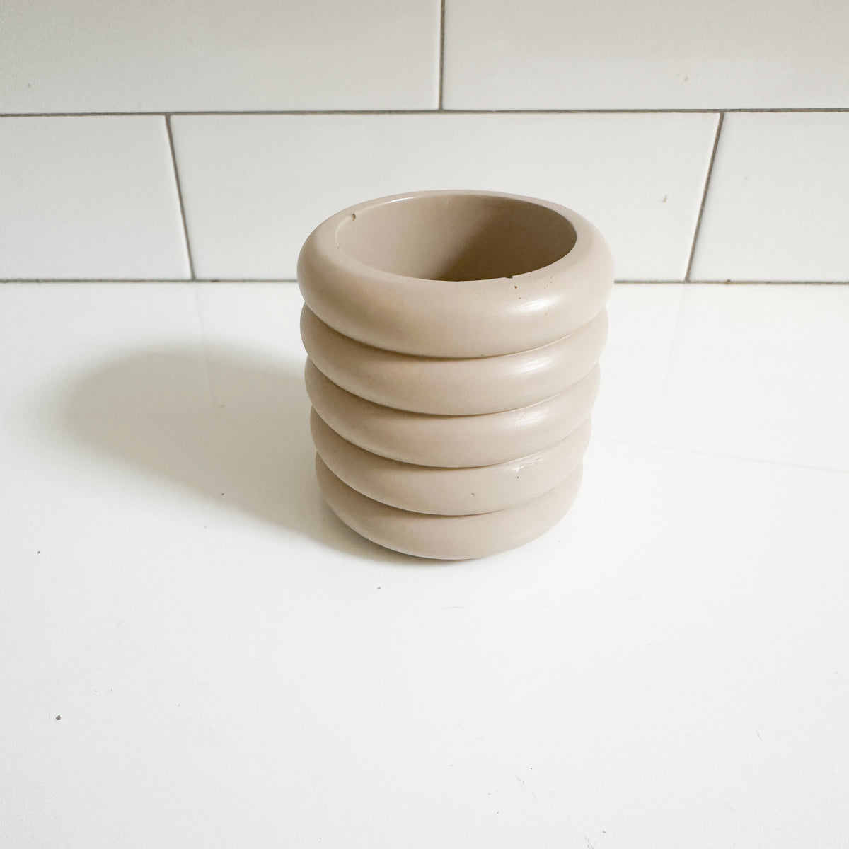 6oz Empty Candle Vessel - Ribbed Style