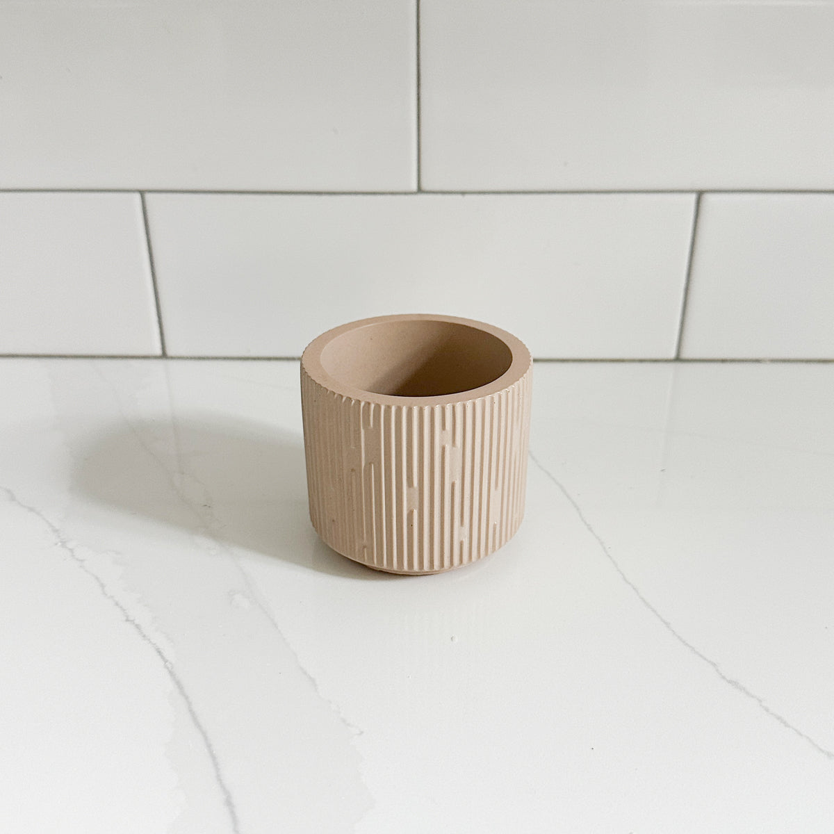 Abstract jar in sand color
