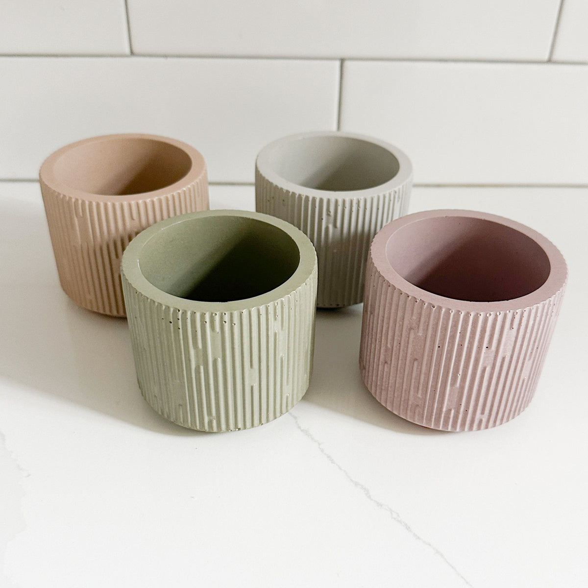 Abstract pot in four colors