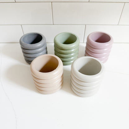 6oz Empty Candle Vessel - Ribbed Style
