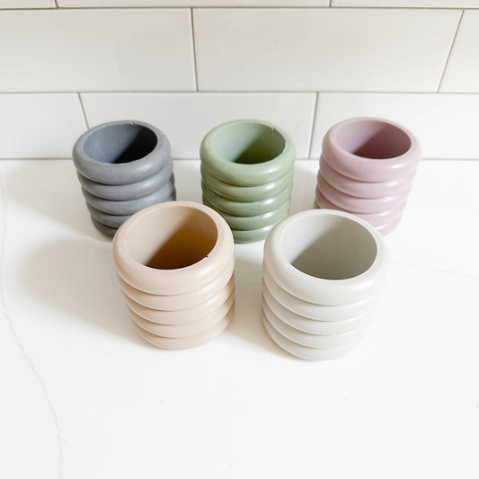 6oz Empty Candle Vessel - Ribbed Style