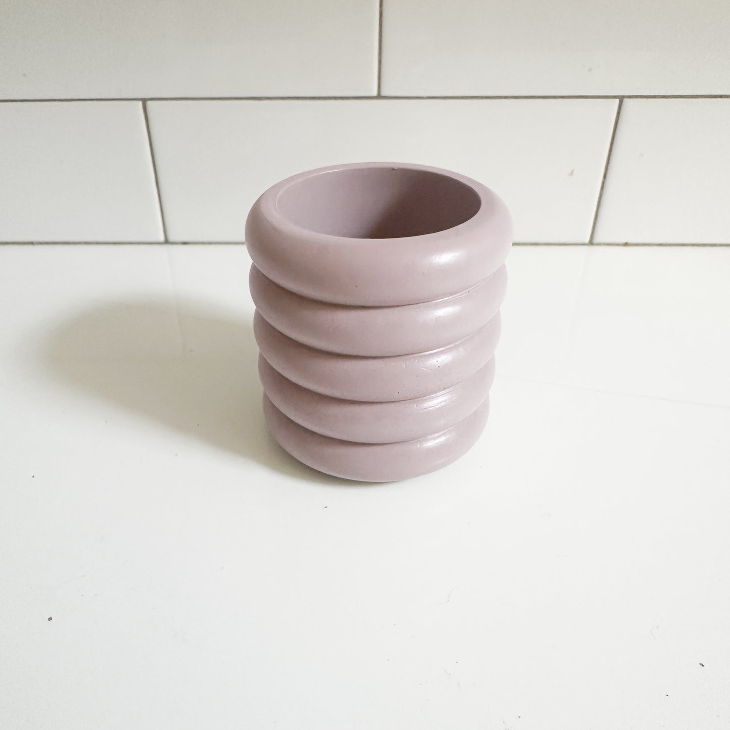 6oz Empty Candle Vessel - Ribbed Style