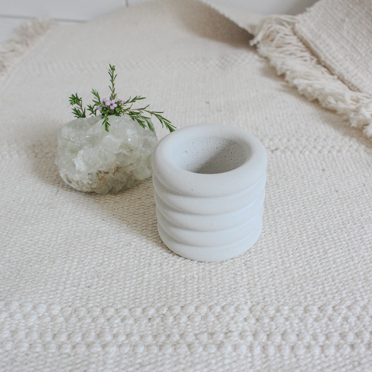 small jar in light gray color