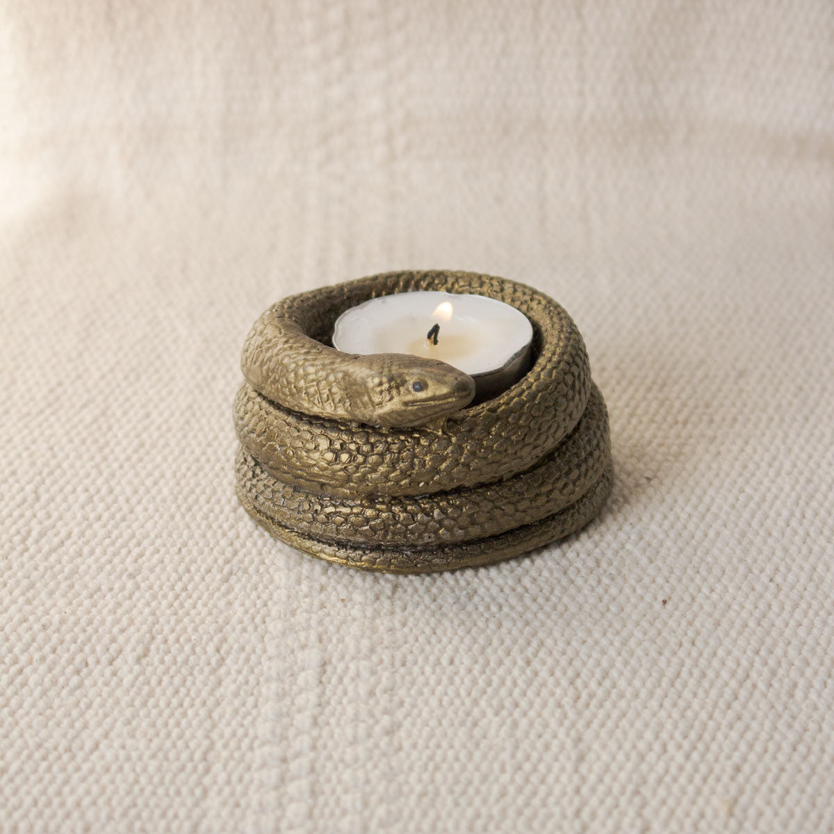 Faux Snake Tea Light Candle Holder