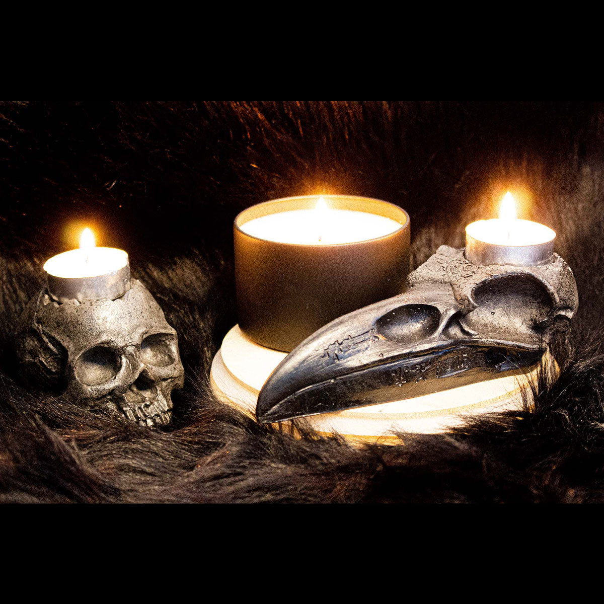 Handmade Gothic Skull Tealight Candle Holder | Halloween