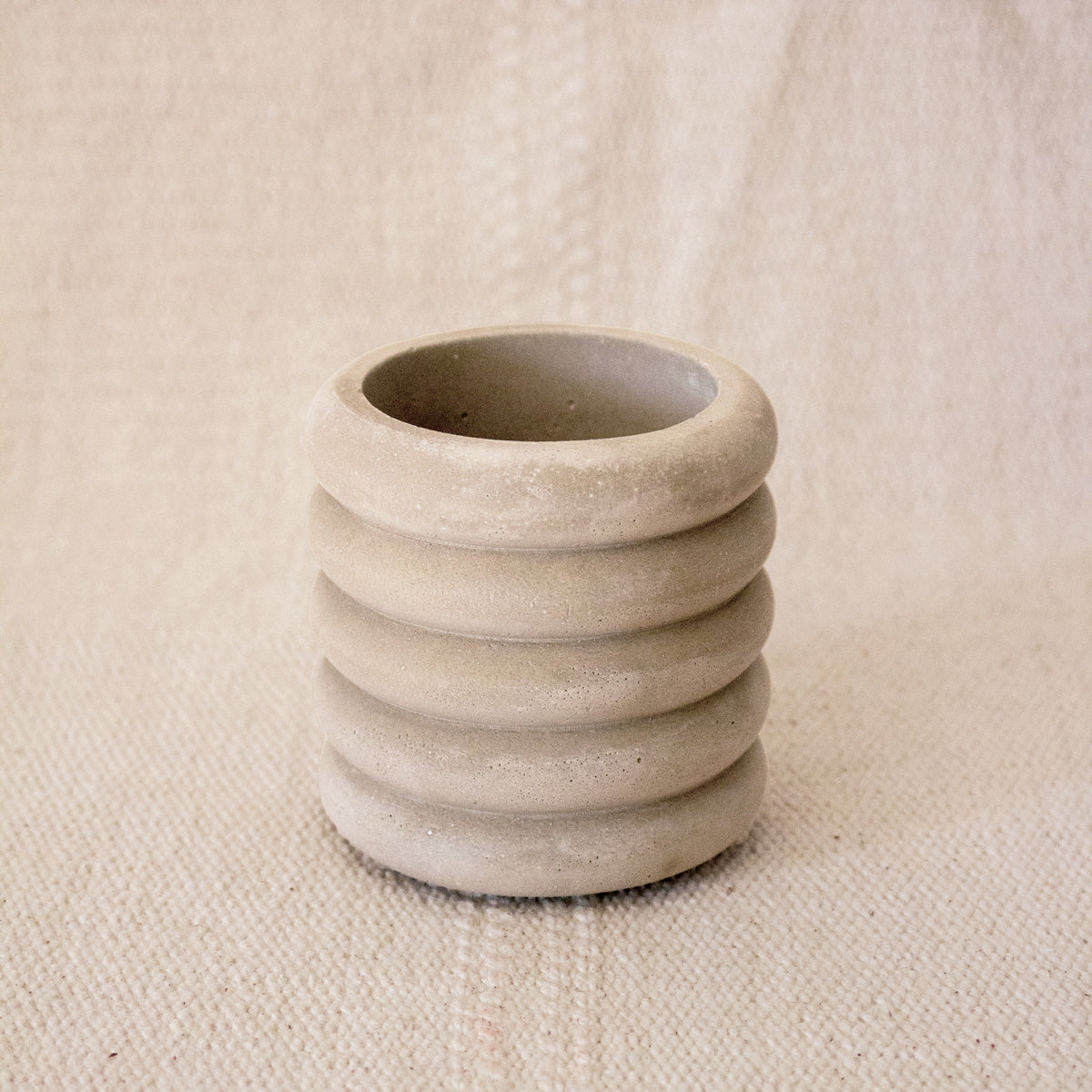 6oz Empty Candle Vessel with Lid Option - Stacked Ribbed Style