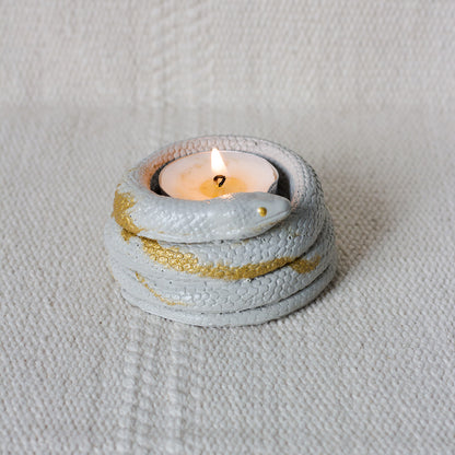 Faux Snake Tea Light Candle Holder