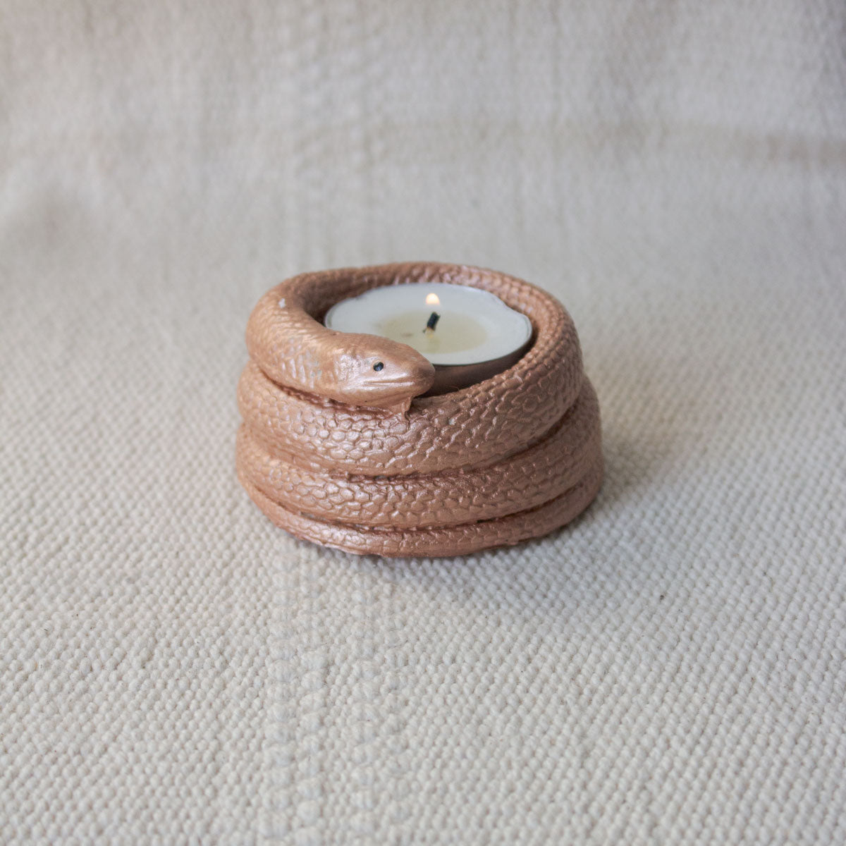 Faux Snake Tea Light Candle Holder